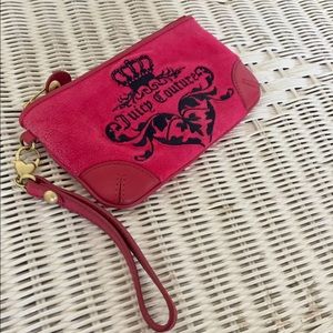 Juicy couture hot pink velour wristlet